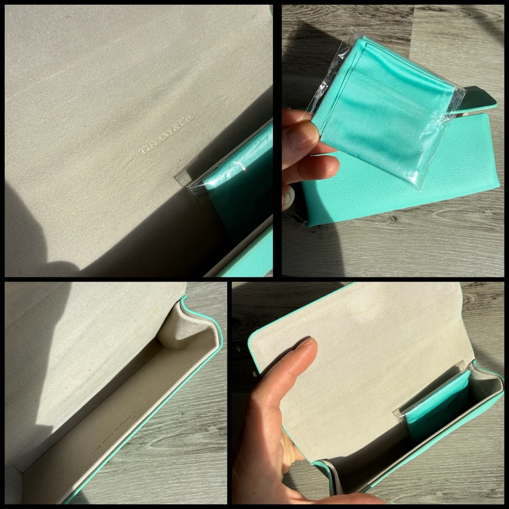 Tiffany & Co. Glasses Case and Wipe Cloth, Aqua Blue - Picture 16 of 17
